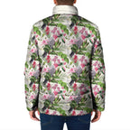 Aussie Pink Cockatoo Flowers Seamless Pattern Padded Jacket - Aussie Hoodie