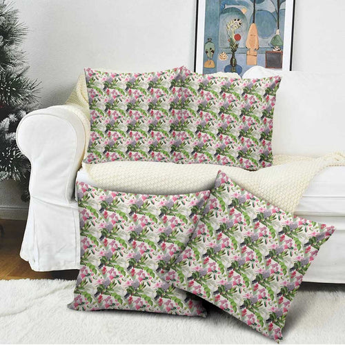 Aussie Pink Cockatoo Flowers Seamless Pattern Pillow Cover - Aussie Hoodie