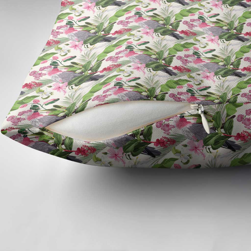 Aussie Pink Cockatoo Flowers Seamless Pattern Pillow Cover - Aussie Hoodie