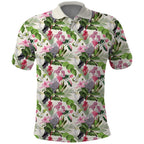 Aussie Pink Cockatoo Flowers Seamless Pattern Polo Shirt - Aussie Hoodie