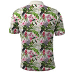 Aussie Pink Cockatoo Flowers Seamless Pattern Polo Shirt - Aussie Hoodie