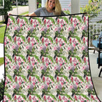 Aussie Pink Cockatoo Flowers Seamless Pattern Quilt - Aussie Hoodie