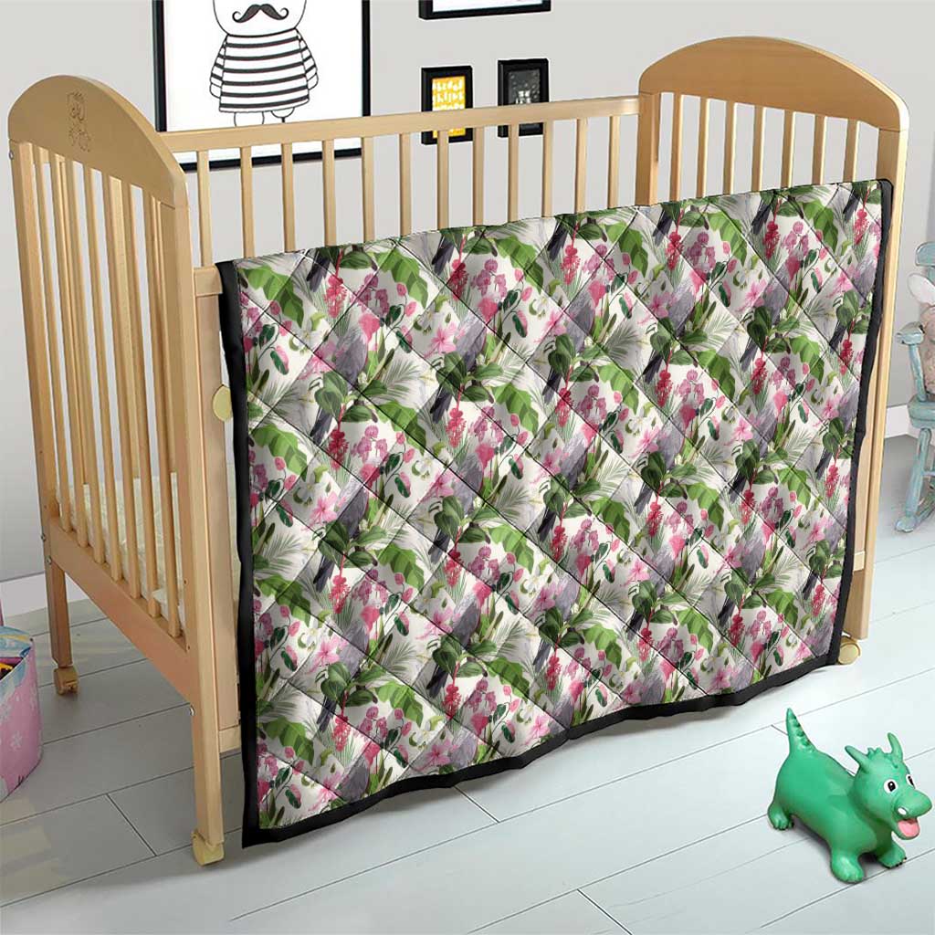 Aussie Pink Cockatoo Flowers Seamless Pattern Quilt - Aussie Hoodie