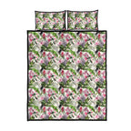 Aussie Pink Cockatoo Flowers Seamless Pattern Quilt Bed Set - Aussie Hoodie