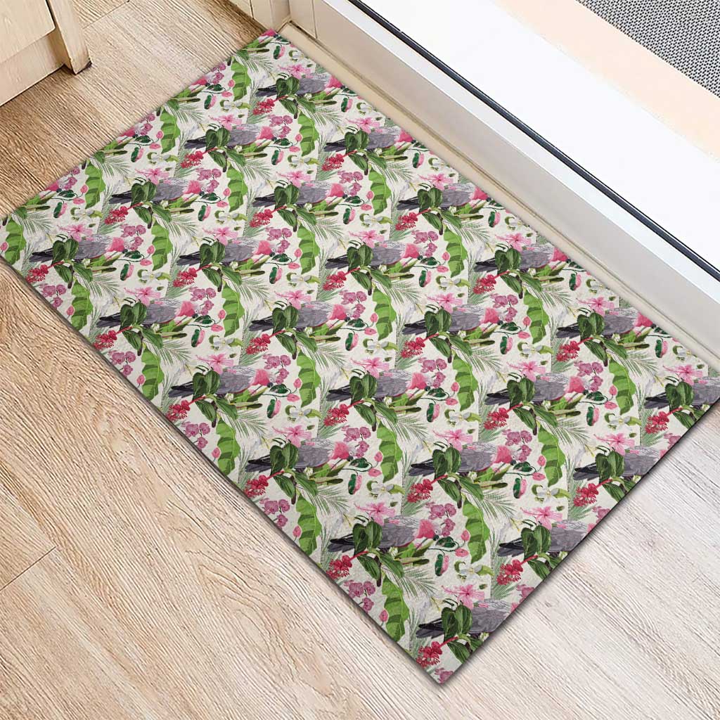Aussie Pink Cockatoo Flowers Seamless Pattern Rubber Doormat - Aussie Hoodie
