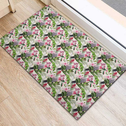 Aussie Pink Cockatoo Flowers Seamless Pattern Rubber Doormat - Aussie Hoodie
