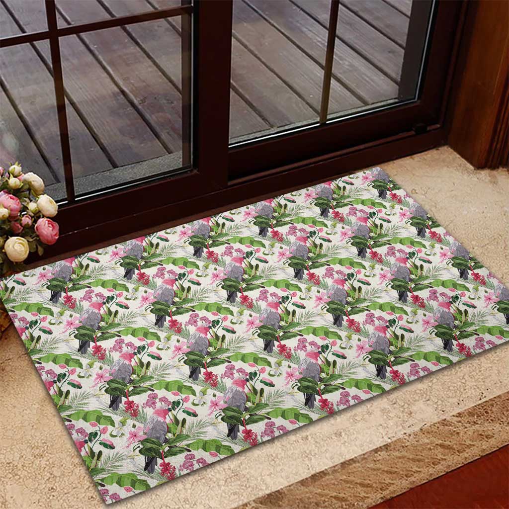 Aussie Pink Cockatoo Flowers Seamless Pattern Rubber Doormat - Aussie Hoodie