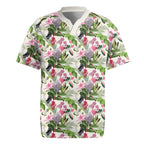 Aussie Pink Cockatoo Flowers Seamless Pattern Rugby Jersey - Aussie Hoodie