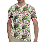 Aussie Pink Cockatoo Flowers Seamless Pattern Rugby Jersey - Aussie Hoodie