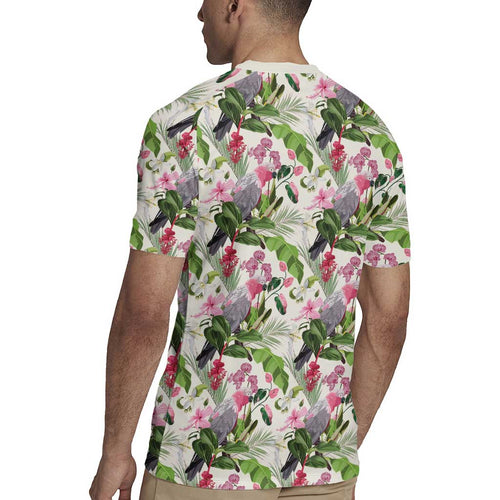 Aussie Pink Cockatoo Flowers Seamless Pattern Rugby Jersey - Aussie Hoodie