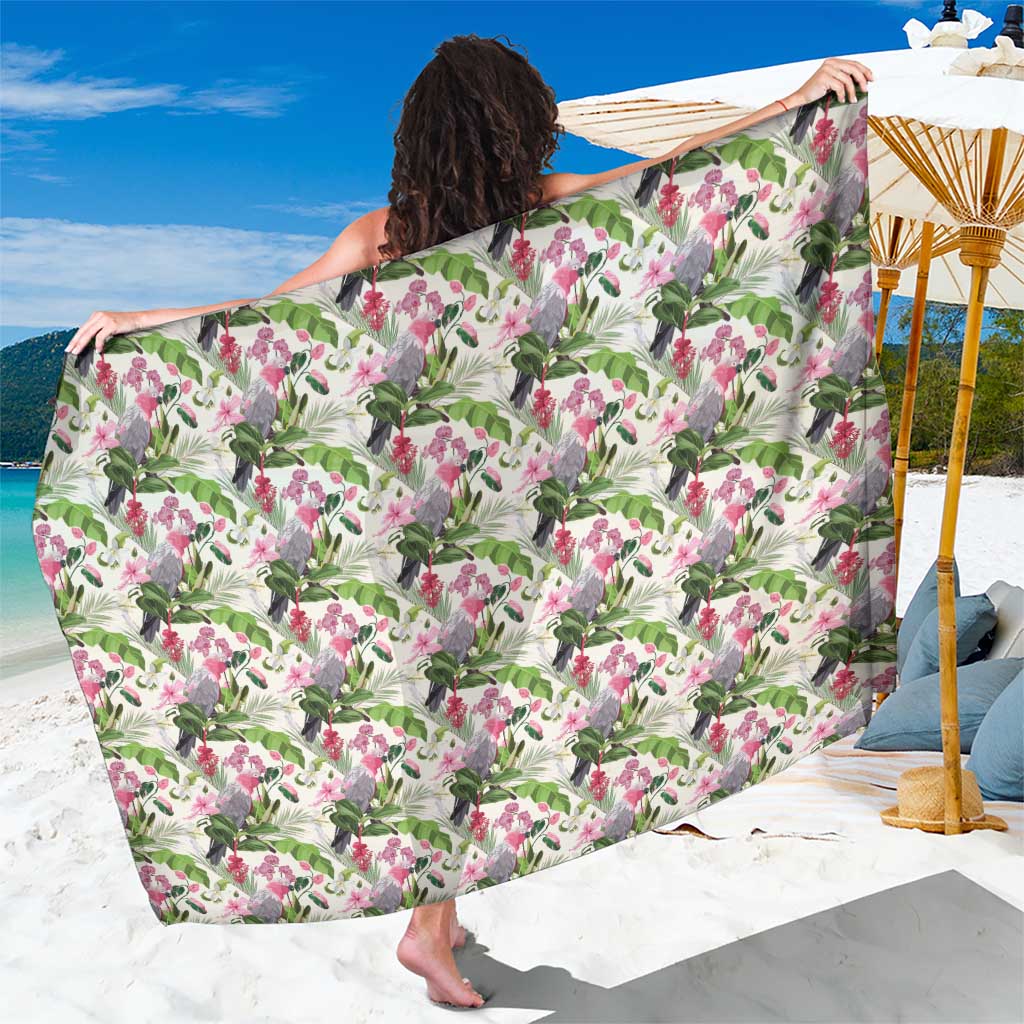Aussie Pink Cockatoo Flowers Seamless Pattern Sarong - Aussie Hoodie