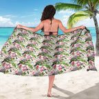 Aussie Pink Cockatoo Flowers Seamless Pattern Sarong - Aussie Hoodie