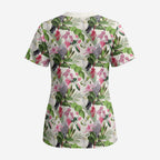 Aussie Pink Cockatoo Flowers Seamless Pattern Scrub Top - Aussie Hoodie