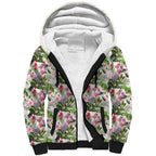 Aussie Pink Cockatoo Flowers Seamless Pattern Sherpa Hoodie - Aussie Hoodie