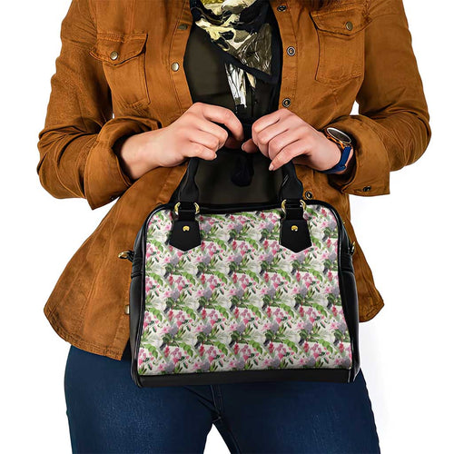 Aussie Pink Cockatoo Flowers Seamless Pattern Shoulder Handbag - Aussie Hoodie