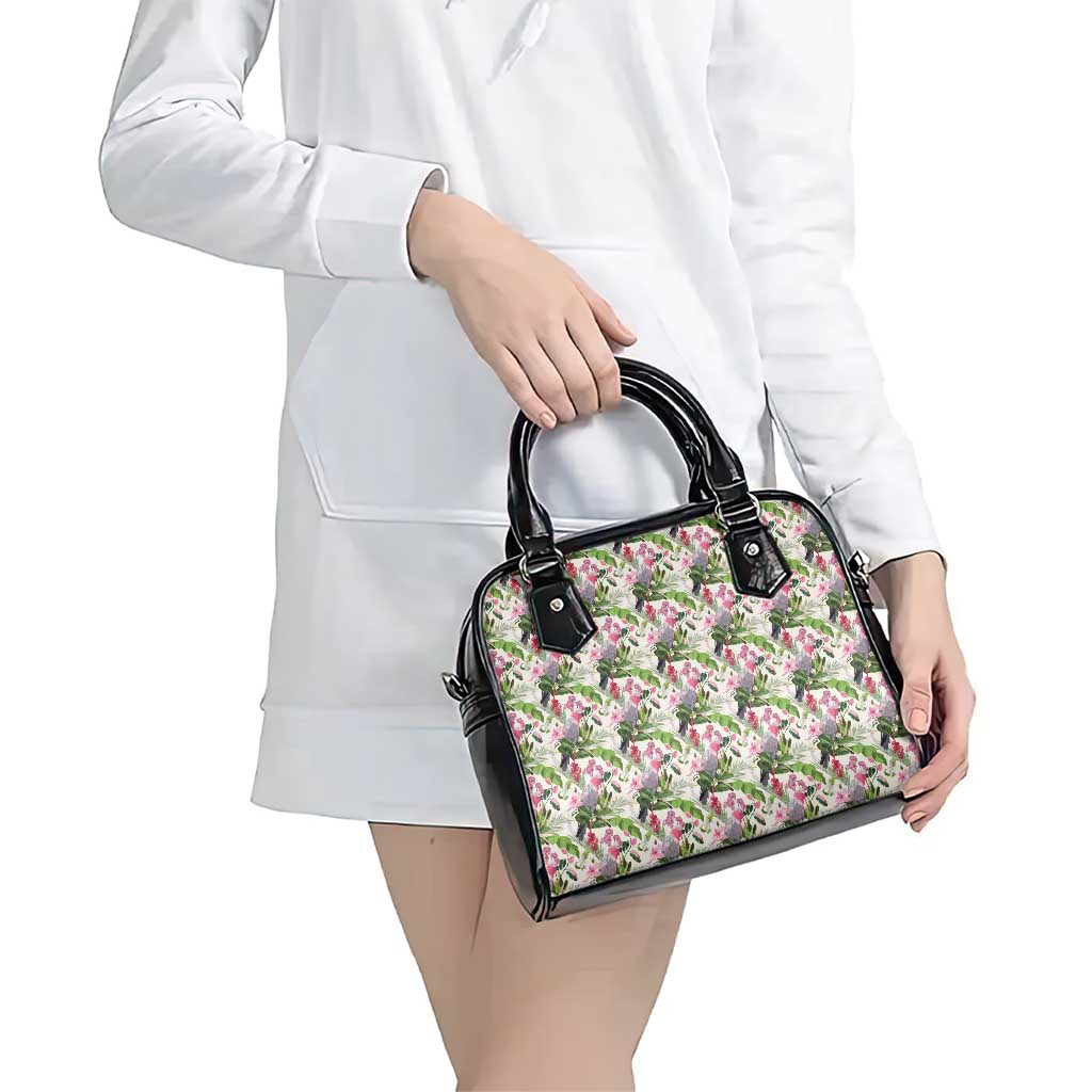 Aussie Pink Cockatoo Flowers Seamless Pattern Shoulder Handbag - Aussie Hoodie