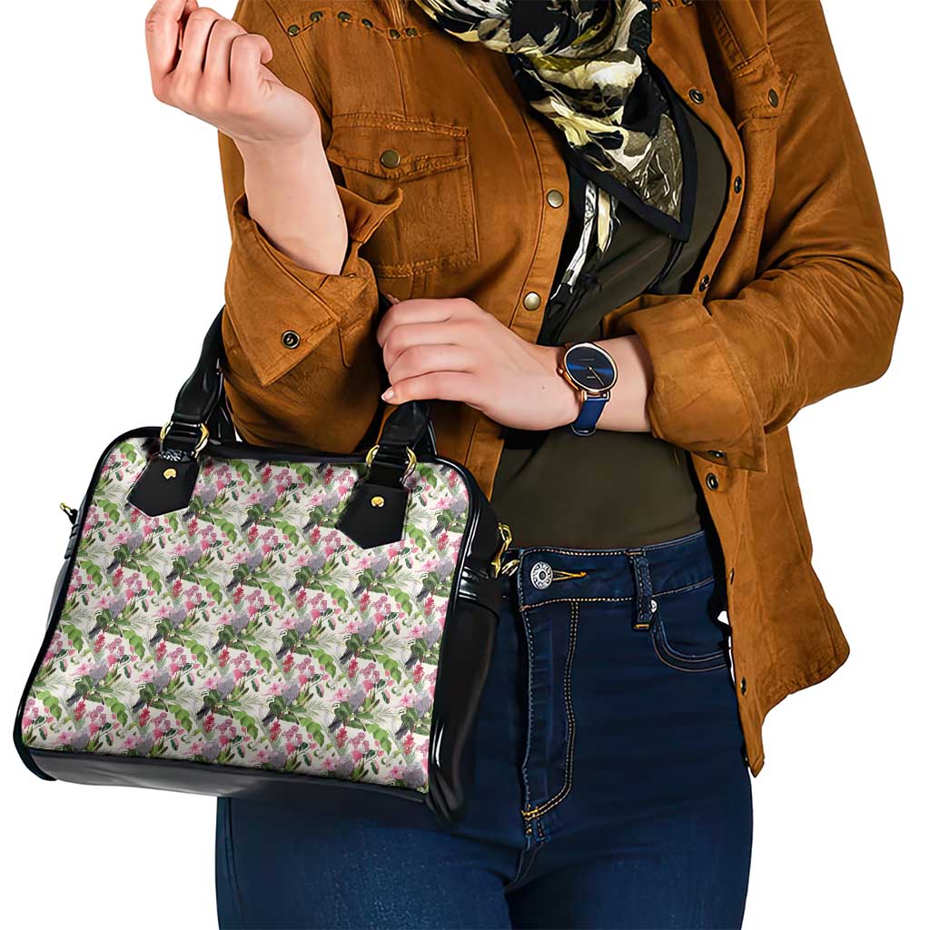 Aussie Pink Cockatoo Flowers Seamless Pattern Shoulder Handbag - Aussie Hoodie