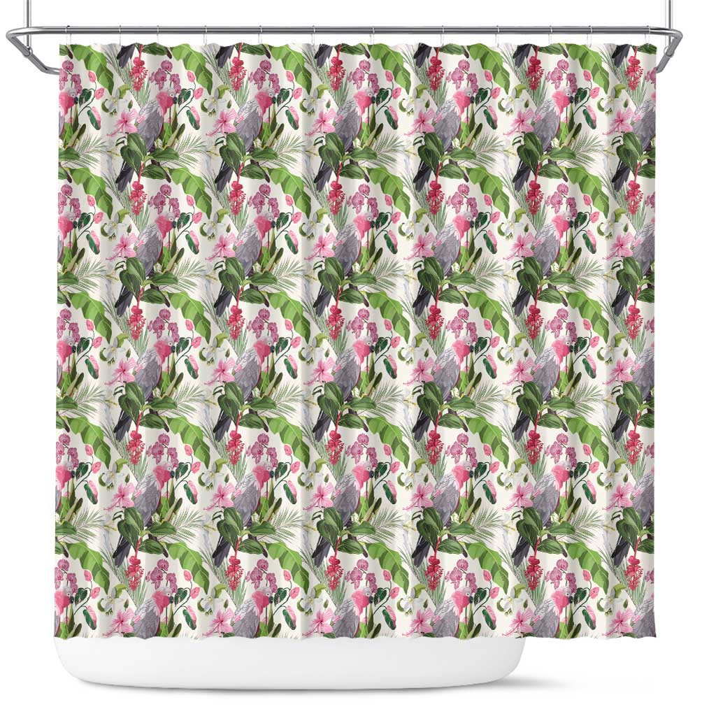 Aussie Pink Cockatoo Flowers Seamless Pattern Shower Curtain - Aussie Hoodie