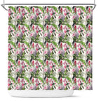 Aussie Pink Cockatoo Flowers Seamless Pattern Shower Curtain - Aussie Hoodie