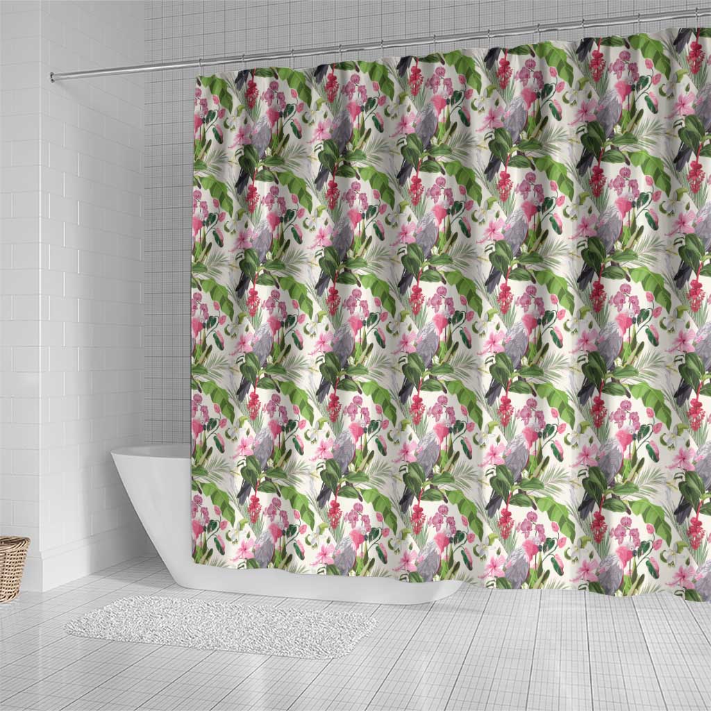 Aussie Pink Cockatoo Flowers Seamless Pattern Shower Curtain - Aussie Hoodie