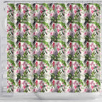 Aussie Pink Cockatoo Flowers Seamless Pattern Shower Curtain - Aussie Hoodie