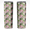 Aussie Pink Cockatoo Flowers Seamless Pattern Skinny Tumbler - Aussie Hoodie
