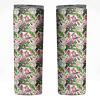 Aussie Pink Cockatoo Flowers Seamless Pattern Skinny Tumbler - Aussie Hoodie