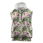 Aussie Pink Cockatoo Flowers Seamless Pattern Sleeveless Hoodie - Aussie Hoodie