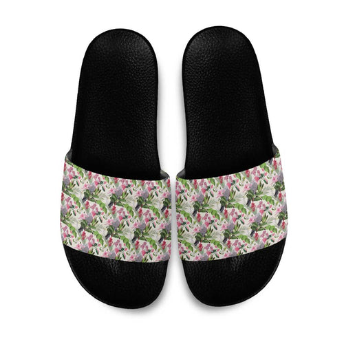 Aussie Pink Cockatoo Flowers Seamless Pattern Slide Sandals - Aussie Hoodie