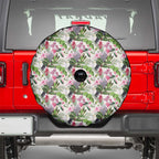 Aussie Pink Cockatoo Flowers Seamless Pattern Spare Tire Cover - Aussie Hoodie