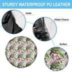 Aussie Pink Cockatoo Flowers Seamless Pattern Spare Tire Cover - Aussie Hoodie