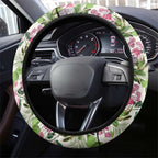 Aussie Pink Cockatoo Flowers Seamless Pattern Steering Wheel Cover - Aussie Hoodie