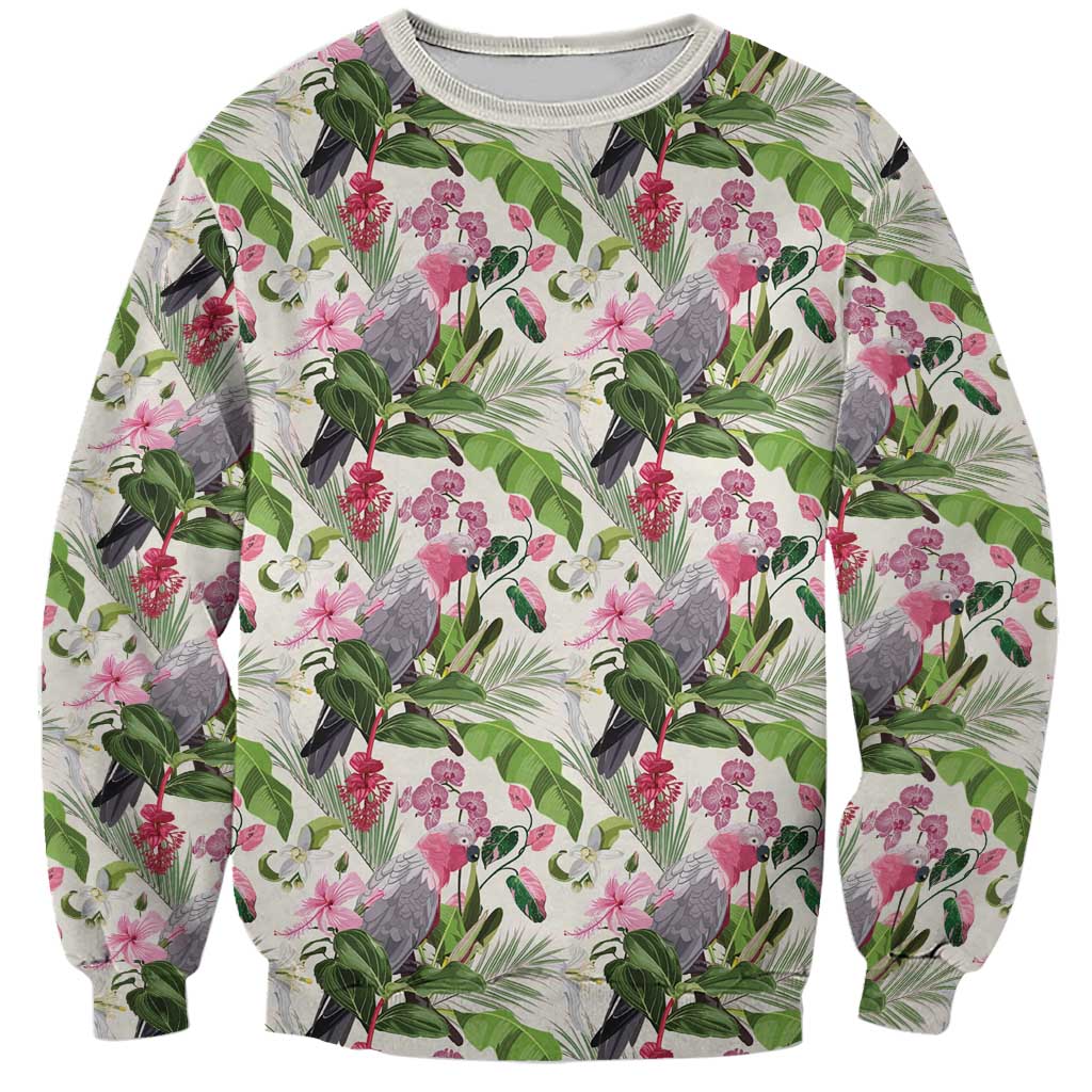 Aussie Pink Cockatoo Flowers Seamless Pattern Sweatshirt - Aussie Hoodie