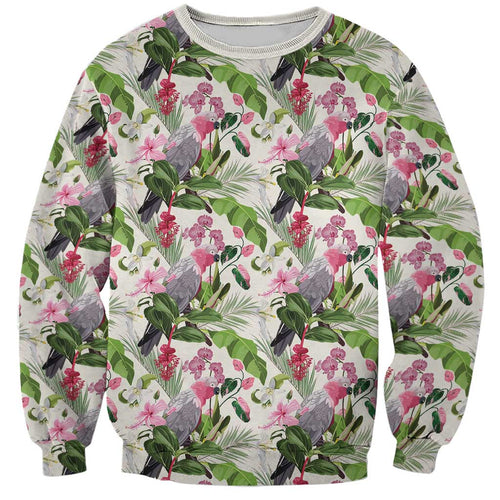 Aussie Pink Cockatoo Flowers Seamless Pattern Sweatshirt - Aussie Hoodie