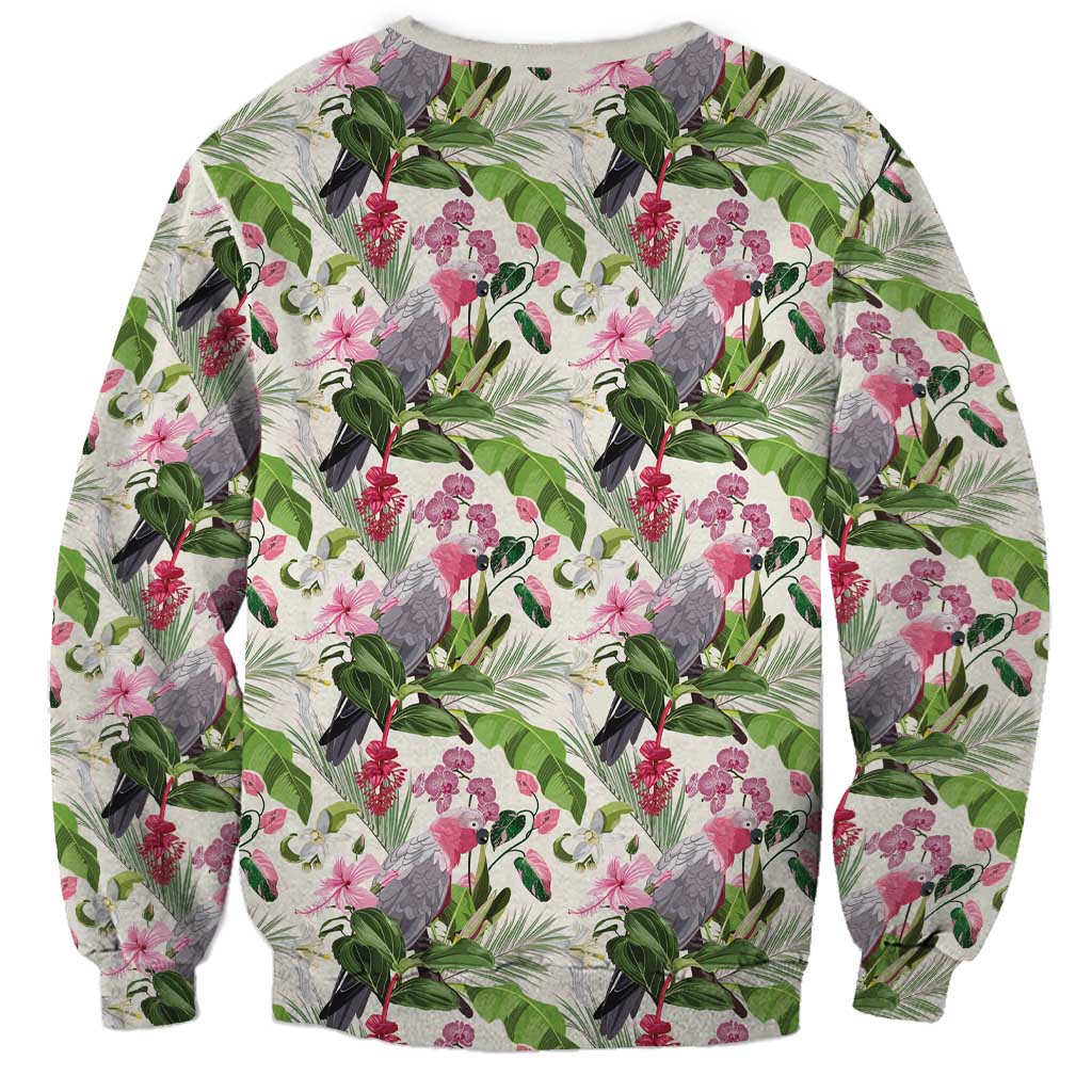 Aussie Pink Cockatoo Flowers Seamless Pattern Sweatshirt - Aussie Hoodie