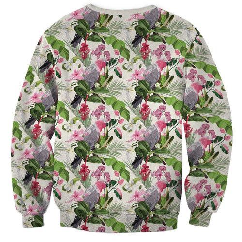 Aussie Pink Cockatoo Flowers Seamless Pattern Sweatshirt - Aussie Hoodie