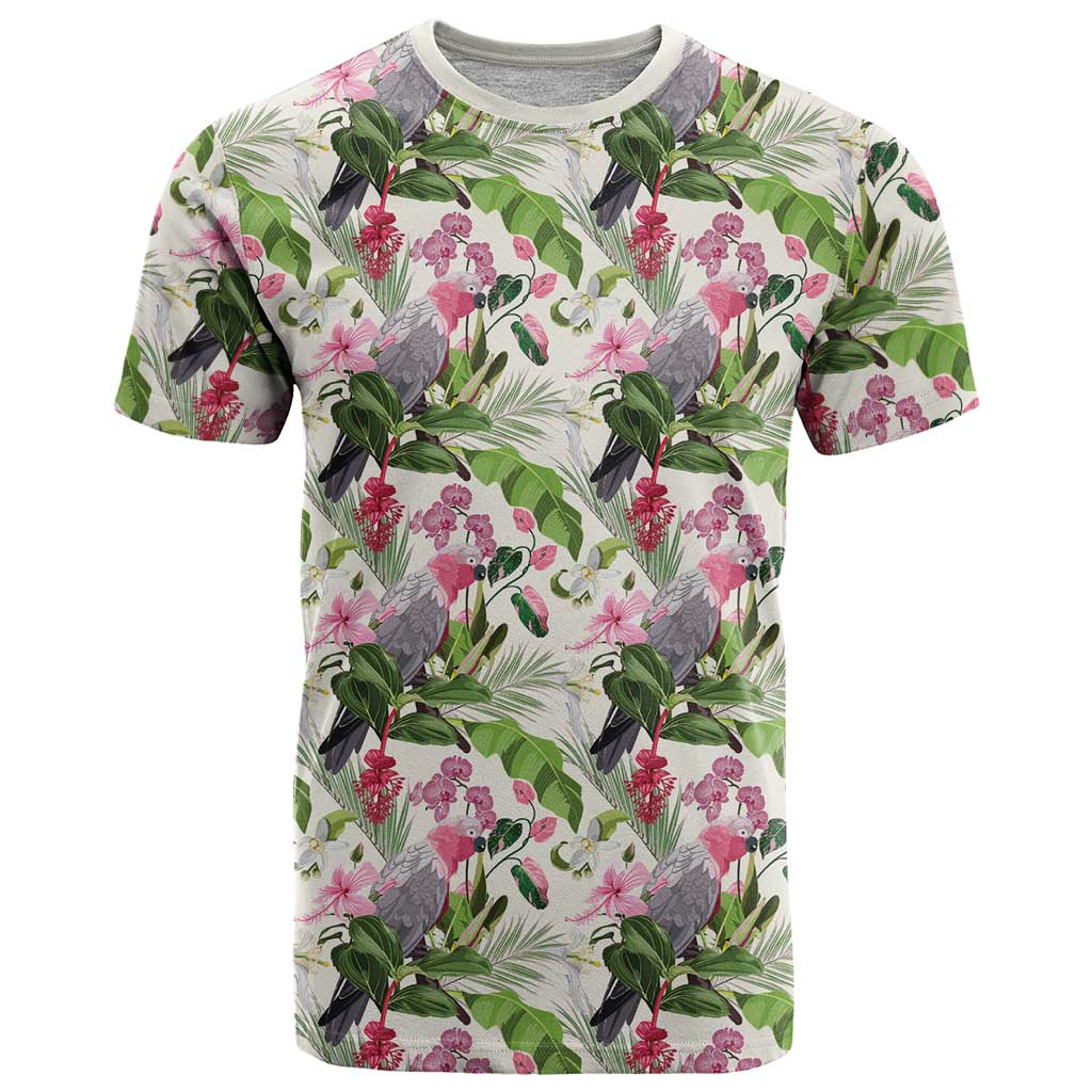 Aussie Pink Cockatoo Flowers Seamless Pattern T Shirt - Aussie Hoodie
