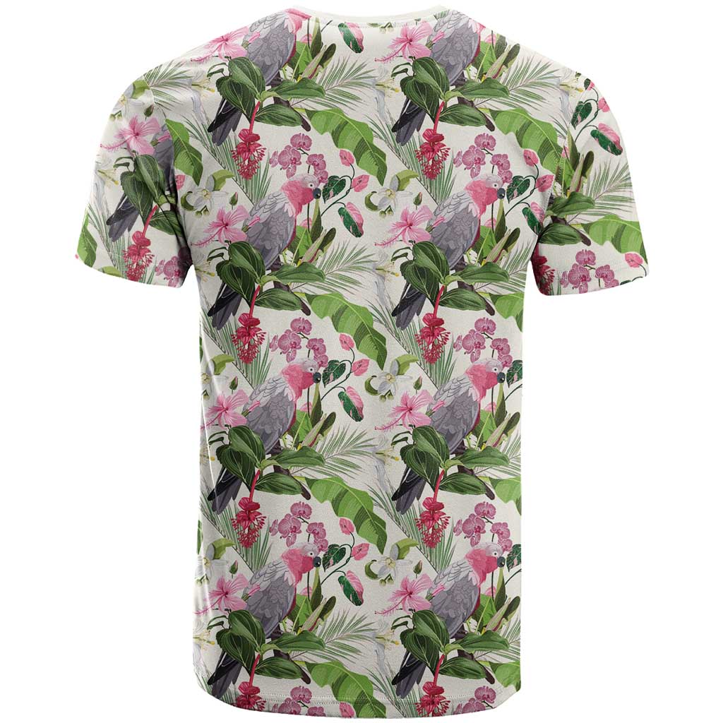 Aussie Pink Cockatoo Flowers Seamless Pattern T Shirt - Aussie Hoodie