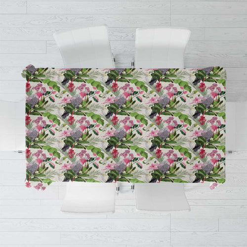 Aussie Pink Cockatoo Flowers Seamless Pattern Tablecloth - Aussie Hoodie
