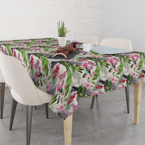 Aussie Pink Cockatoo Flowers Seamless Pattern Tablecloth - Aussie Hoodie