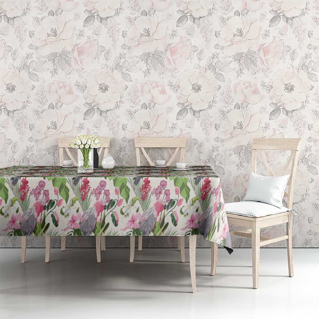 Aussie Pink Cockatoo Flowers Seamless Pattern Tablecloth - Aussie Hoodie