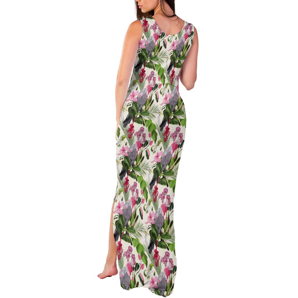 Aussie Pink Cockatoo Flowers Seamless Pattern Tank Maxi Dress - Aussie Hoodie