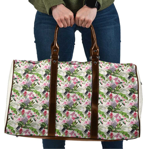 Aussie Pink Cockatoo Flowers Seamless Pattern Travel Bag - Aussie Hoodie