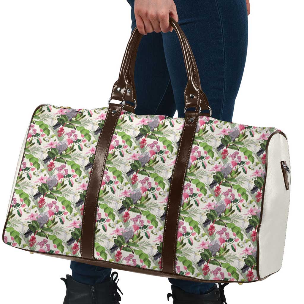 Aussie Pink Cockatoo Flowers Seamless Pattern Travel Bag - Aussie Hoodie