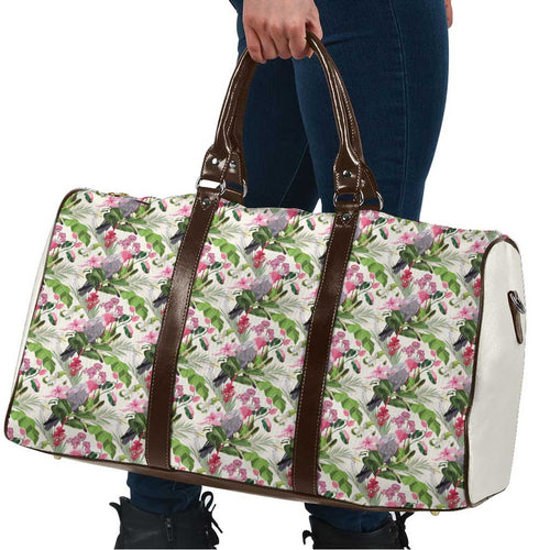 Aussie Pink Cockatoo Flowers Seamless Pattern Travel Bag - Aussie Hoodie