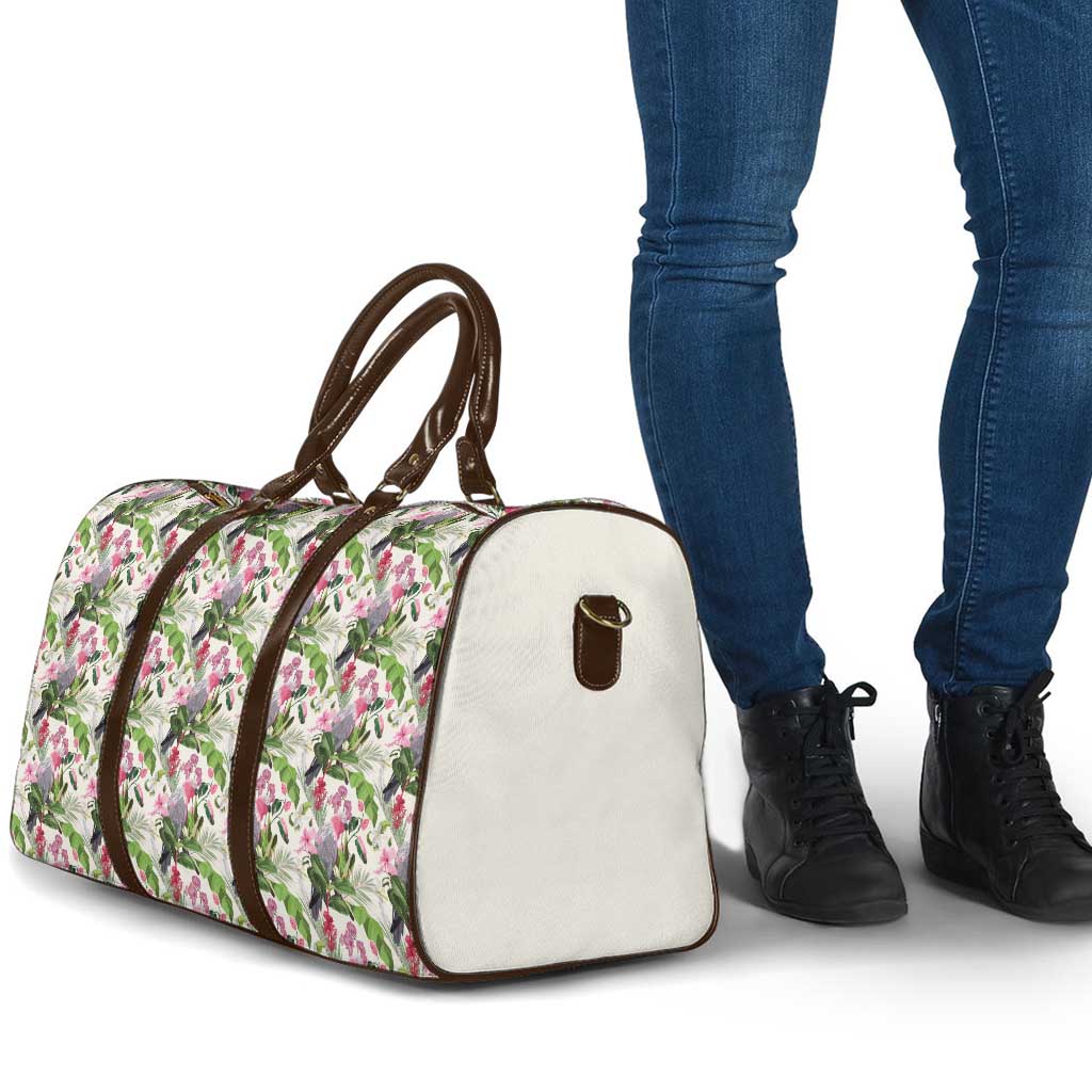 Aussie Pink Cockatoo Flowers Seamless Pattern Travel Bag - Aussie Hoodie