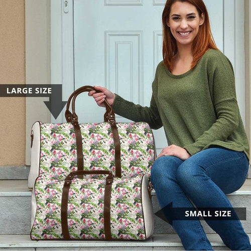Aussie Pink Cockatoo Flowers Seamless Pattern Travel Bag - Aussie Hoodie