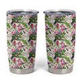 Aussie Pink Cockatoo Flowers Seamless Pattern Tumbler Cup - Aussie Hoodie