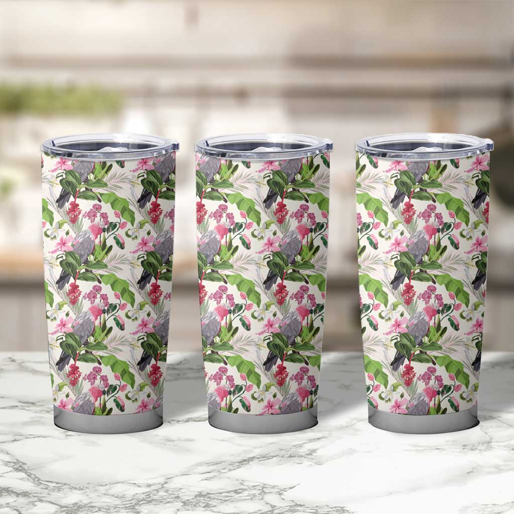 Aussie Pink Cockatoo Flowers Seamless Pattern Tumbler Cup - Aussie Hoodie