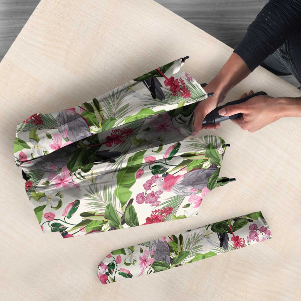 Aussie Pink Cockatoo Flowers Seamless Pattern Umbrella - Aussie Hoodie
